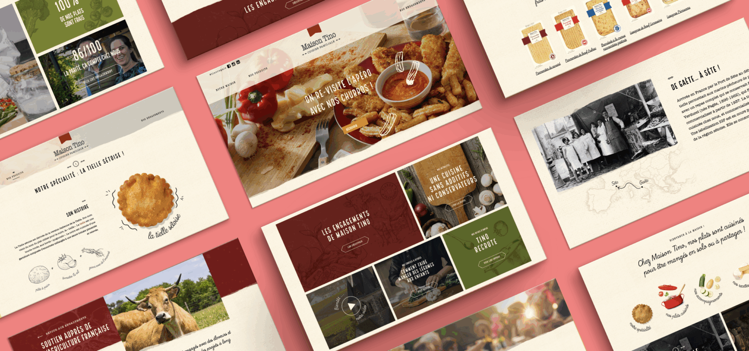 Présentation des écrans du site Maison Tino