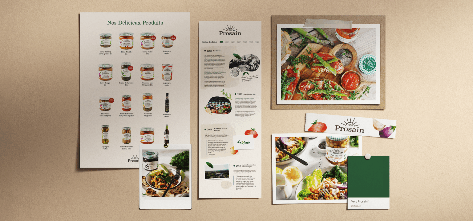 Moodboard conception site Prosain