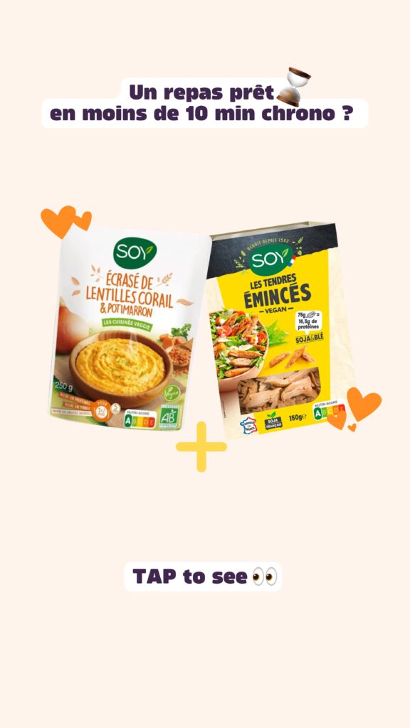 Story instagram avec des produits de la marque soy